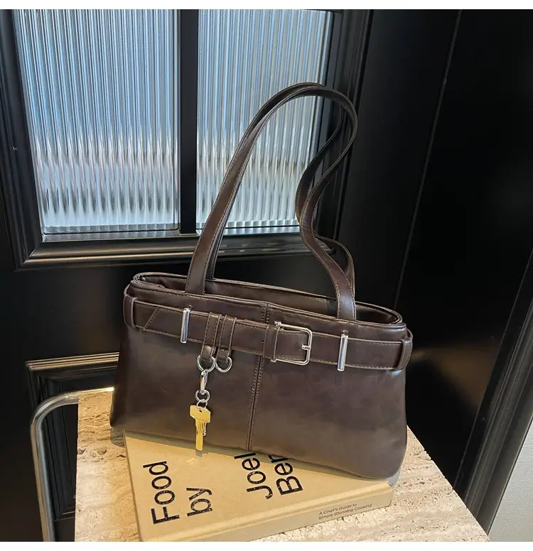 Women's Vintage Brown Shoulder Bag 2024 Autumn Winter