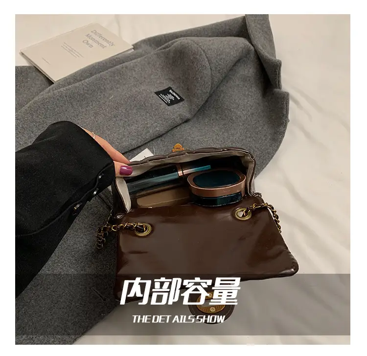 2024 Winter Rhombic Chain Shoulder Bag Black — feature 2