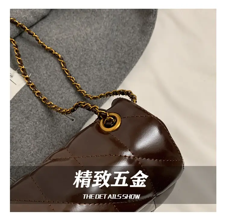 2024 Winter Rhombic Chain Shoulder Bag Black — feature 3