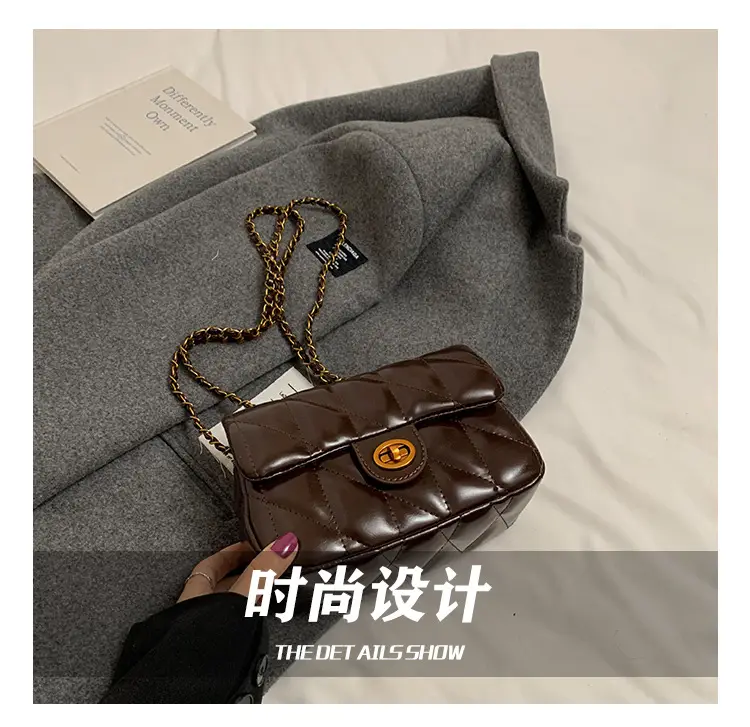 2024 Winter Rhombic Chain Shoulder Bag Black — feature 4