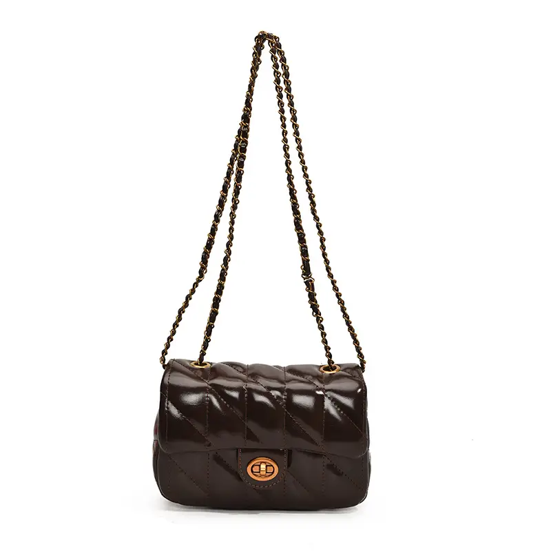 2024 Winter Rhombic Chain Shoulder Bag Black - Image 3