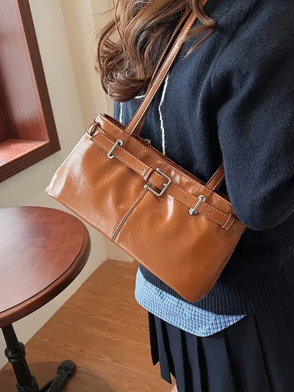 Women's Vintage Leather Shoulder Bag Large Capacity 2024 - Image 6