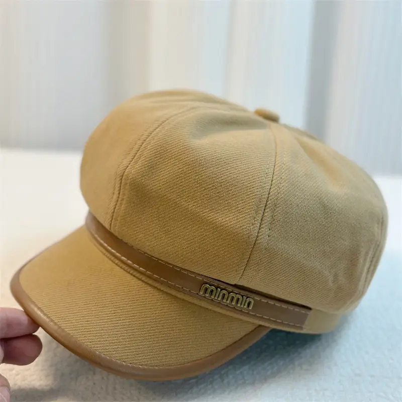 British Retro PU Leather Cap for Kids Autumn Winter