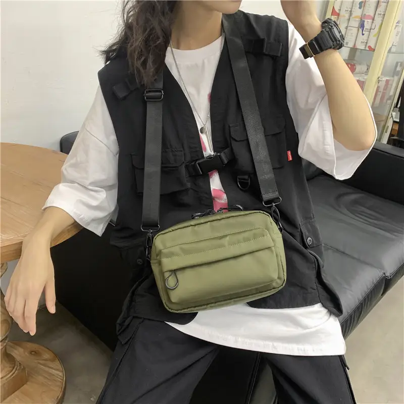 Men's Green Shoulder Crossbody Bag Large Capacity Harajuku Style - Image 5