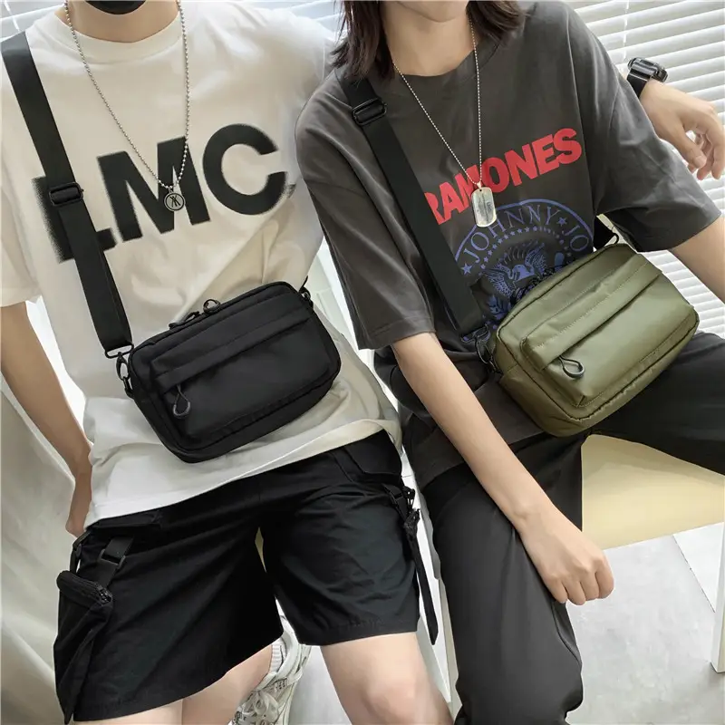 Men's Green Shoulder Crossbody Bag Large Capacity Harajuku Style - Image 6