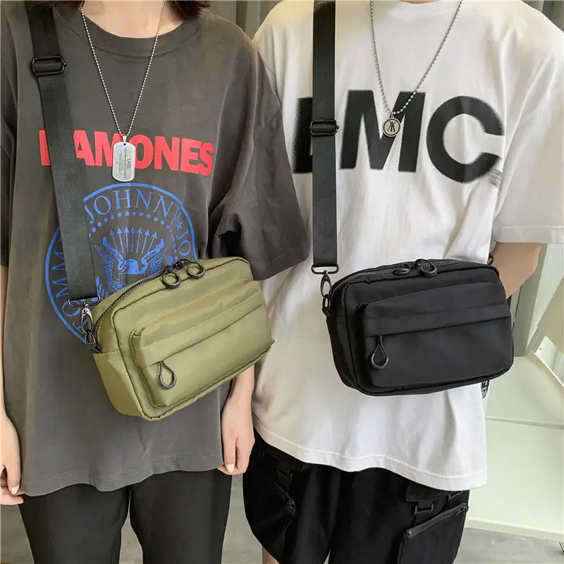Men's Green Shoulder Crossbody Bag Large Capacity Harajuku Style — feature 7