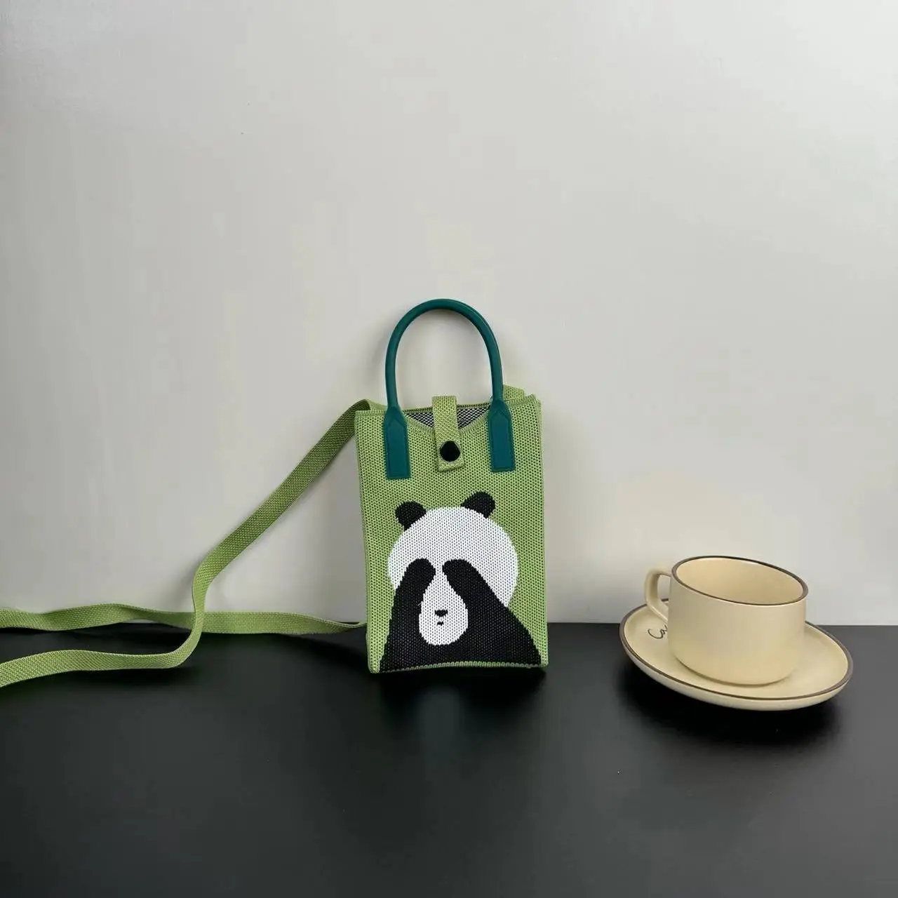 Cartoon Knitted Crossbody Bag Dopamine Niche - Image 2