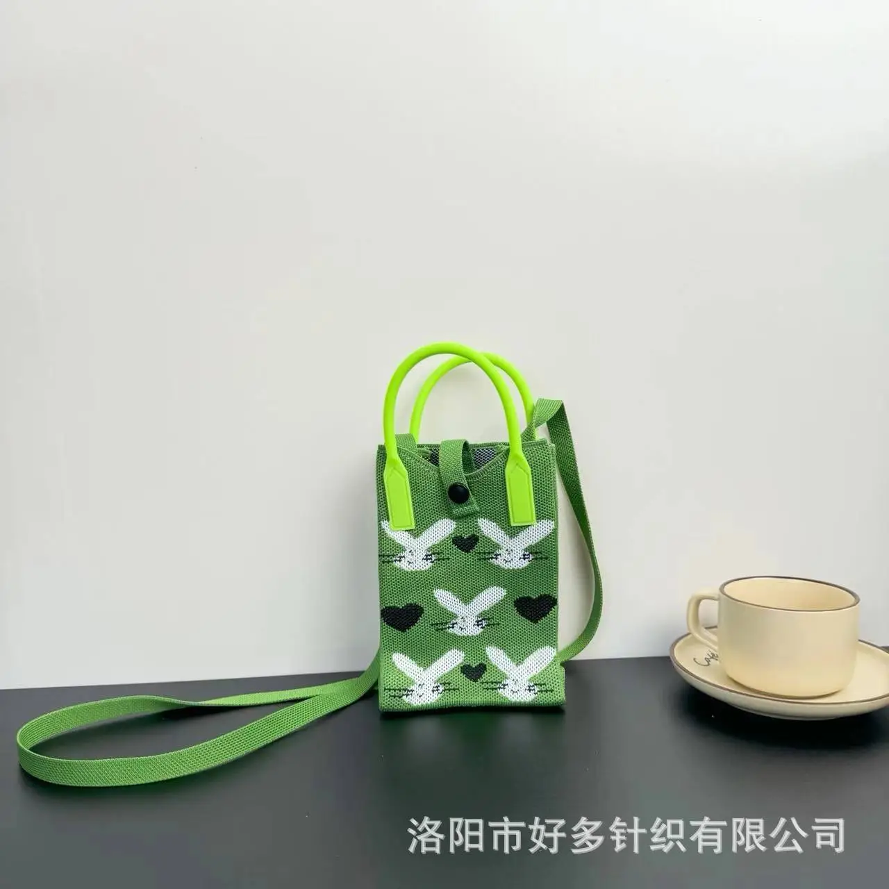 Cartoon Knitted Crossbody Bag Dopamine Niche - Image 4