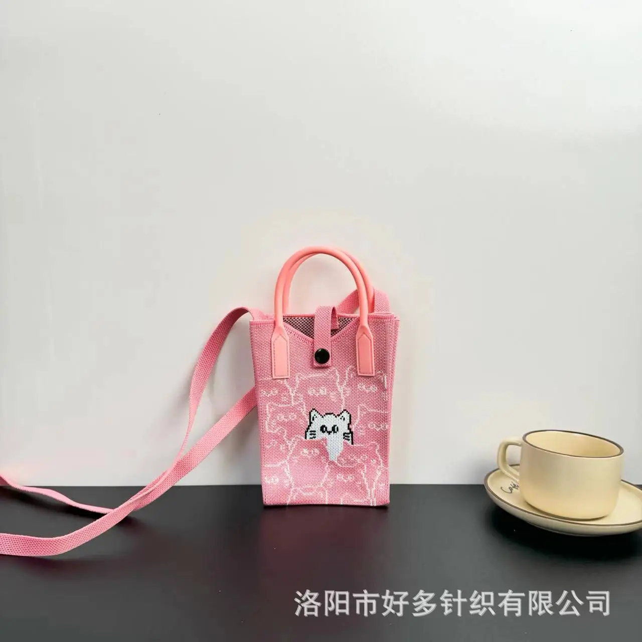 Cartoon Knitted Crossbody Bag Dopamine Niche - Image 5