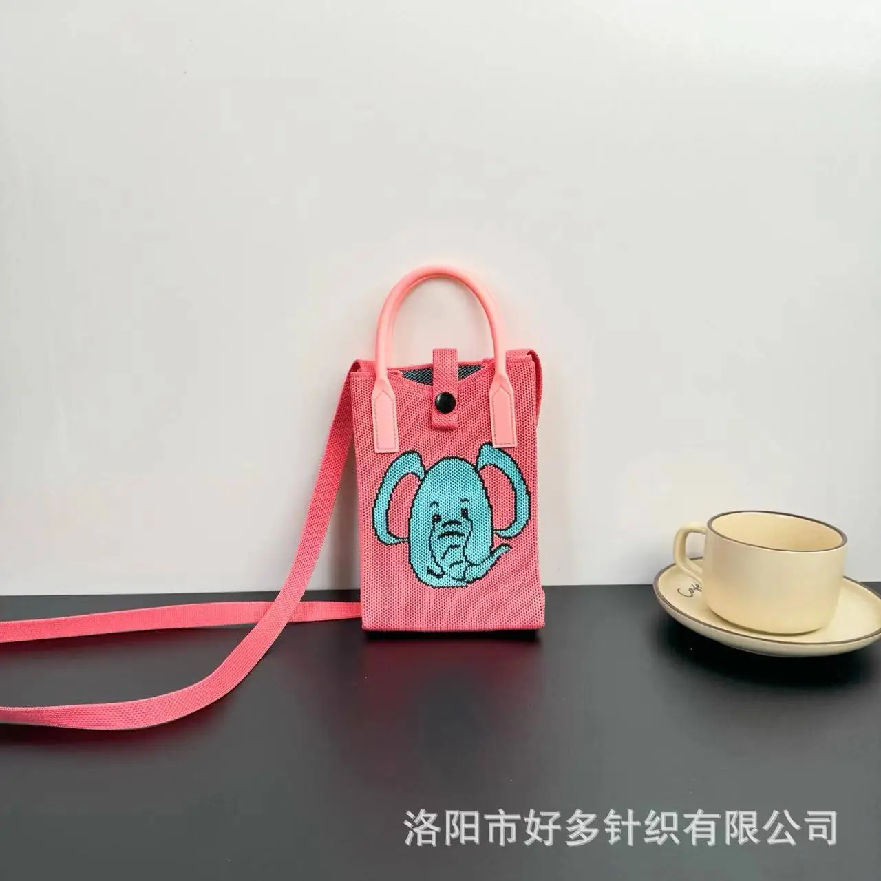 Cartoon Knitted Crossbody Bag Dopamine Niche - Image 6