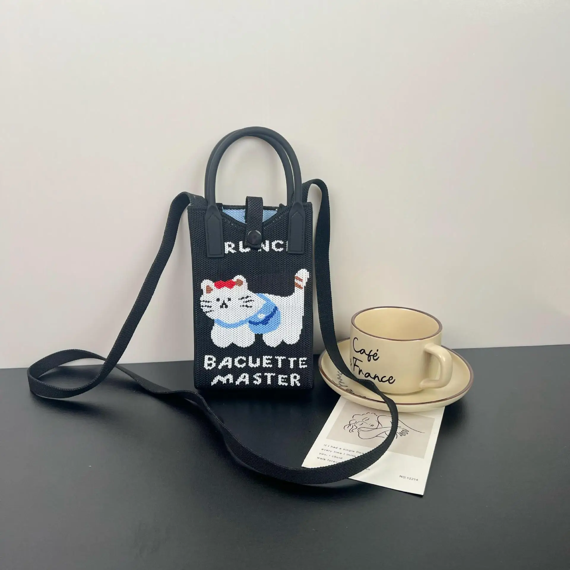 Cartoon Knitted Crossbody Bag Dopamine Niche - Image 87