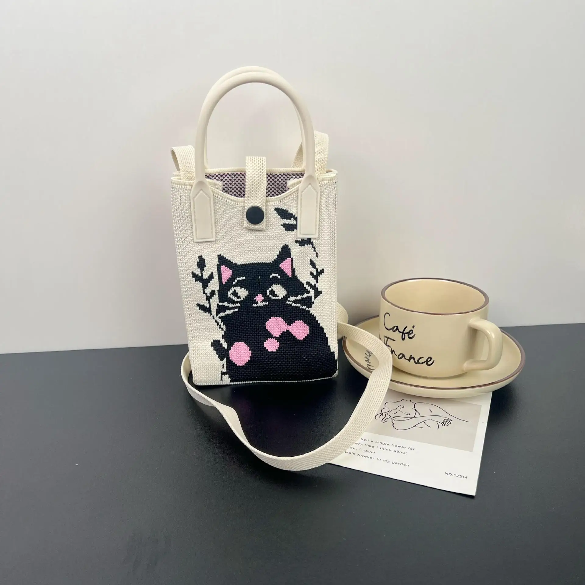 Cartoon Knitted Crossbody Bag Dopamine Niche - Image 88