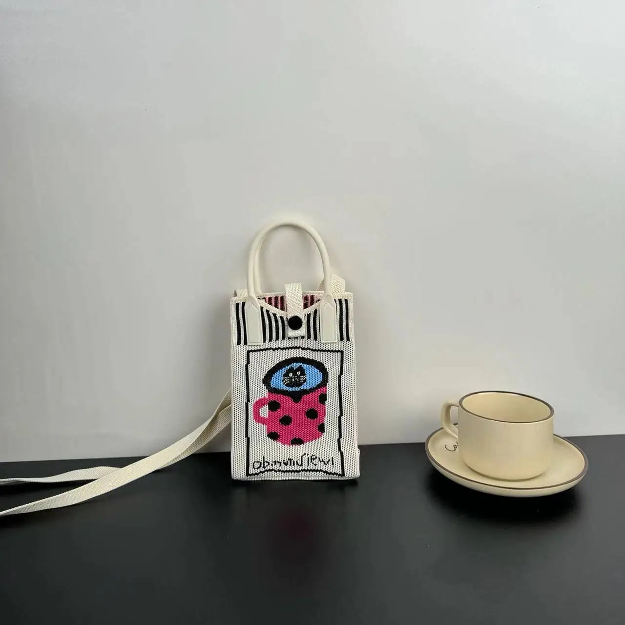 Cartoon Knitted Crossbody Bag Dopamine Niche - Image 97