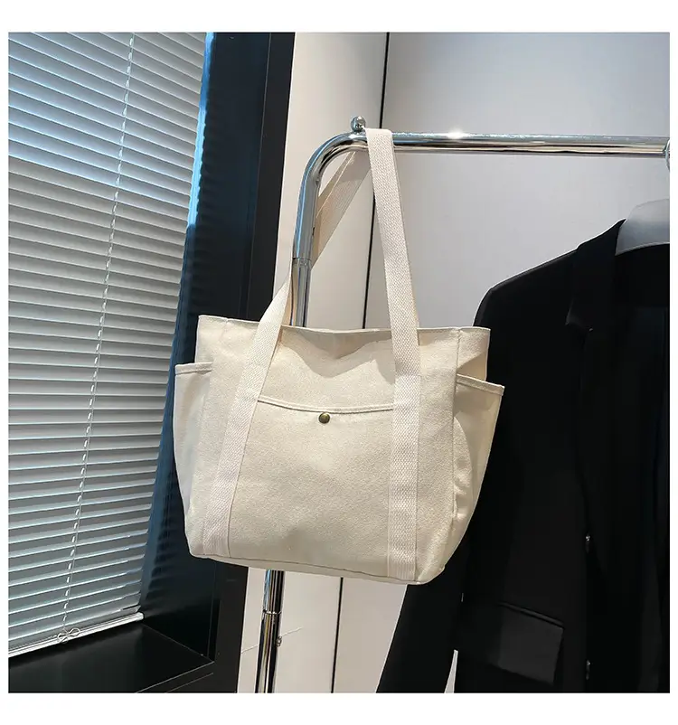 Large Canvas Canvas Tote Bag for Women Black — feature 23