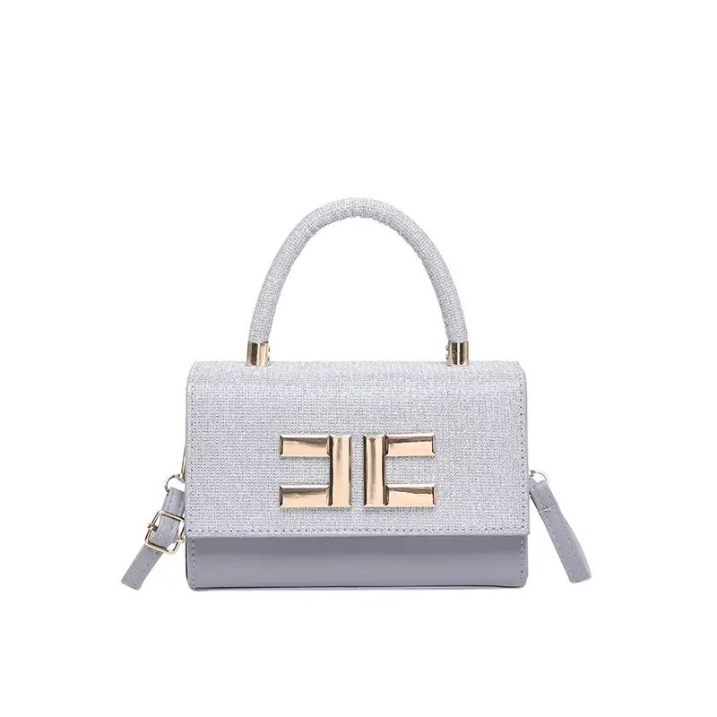 Women's Stitching Handbag Grey Square Shoulder Crossbody