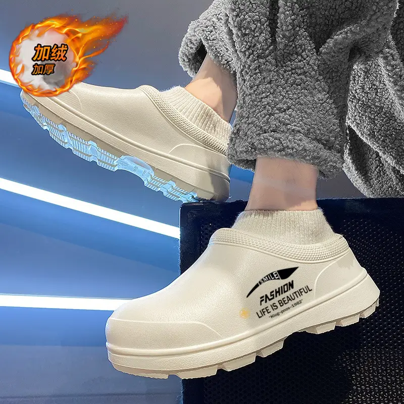 Cotton Slippers Men's Winter Wear fleece-lined Thickened Shit Feeling Baotou Outdoor Internet Popular Fashion Socks Warm Cotton - Image 6