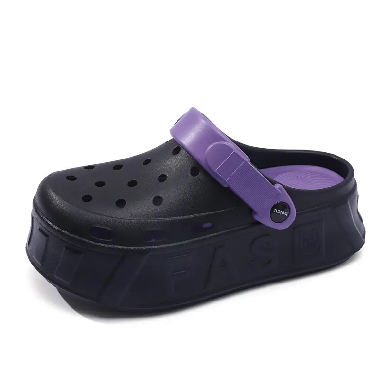 Hole Shoes Women's Outer Wear Thick Sole Heightened Non-slip Slippers Breathable EVA Dung-feeling All-match Non-stinky Feet Beach Sandals - Image 9
