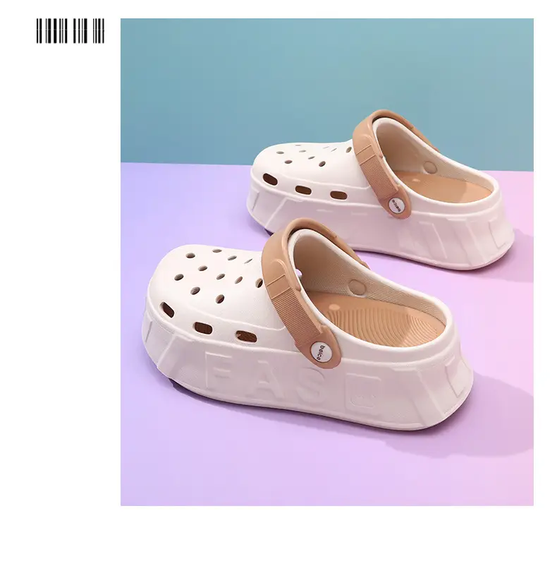 Hole Shoes Women's Outer Wear Thick Sole Heightened Non-slip Slippers Breathable EVA Dung-feeling All-match Non-stinky Feet Beach Sandals — feature 14