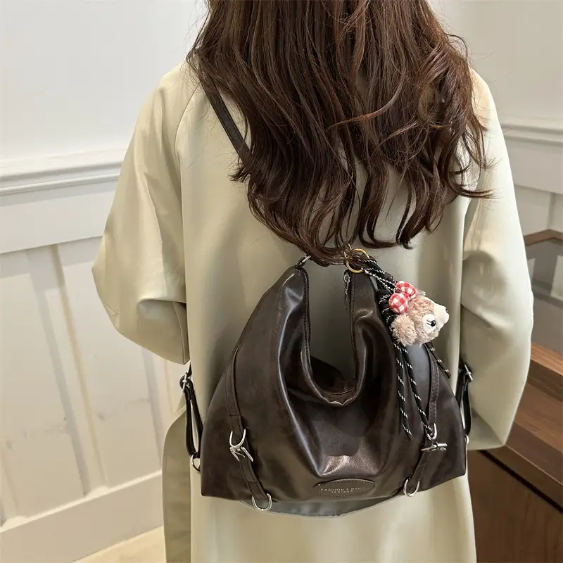 Women's Winter Stylish Shoulder Tote Bag Black 2024 - Image 6