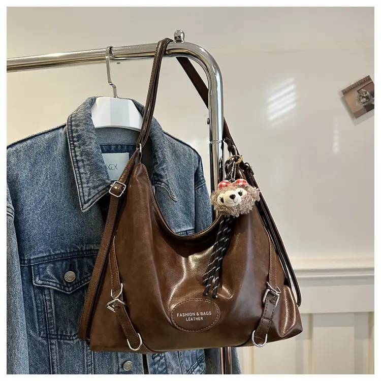 Women's Winter Stylish Shoulder Tote Bag Black 2024 - Image 3