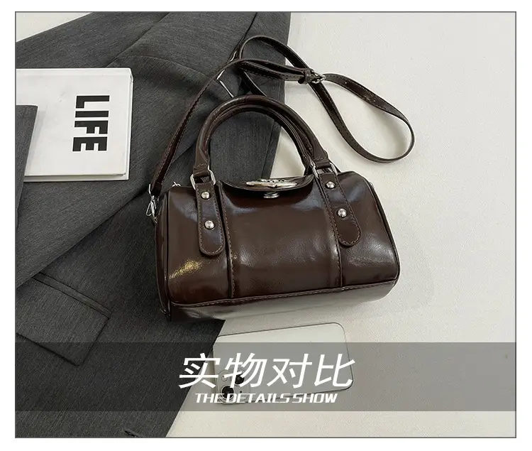Vintage Handheld Cylinder Bag Women 2024 All Match — feature 10