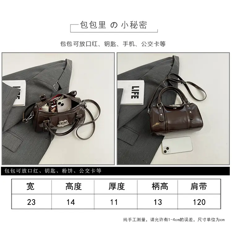 Vintage Handheld Cylinder Bag Women 2024 All Match — feature 13