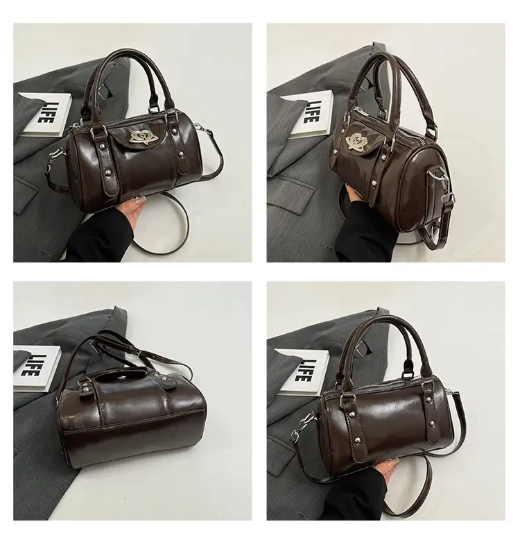 Vintage Handheld Cylinder Bag Women 2024 All Match — feature 15