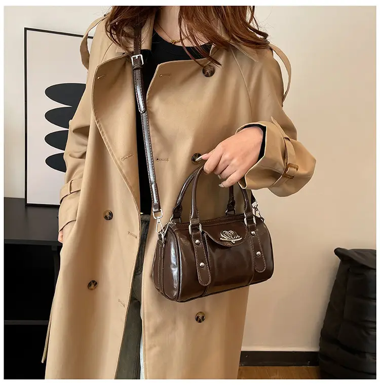 Vintage Handheld Cylinder Bag Women 2024 All Match — feature 25