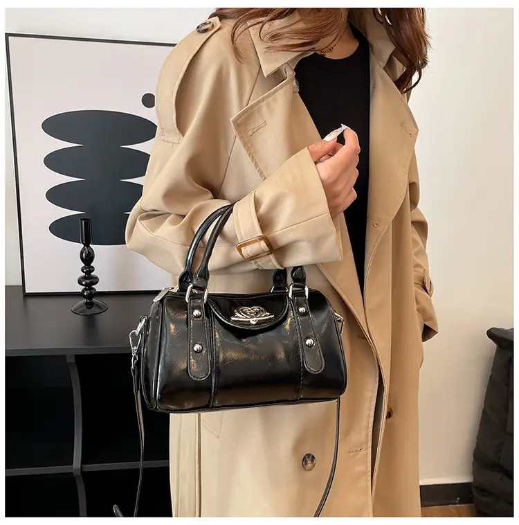 Vintage Handheld Cylinder Bag Women 2024 All Match — feature 30