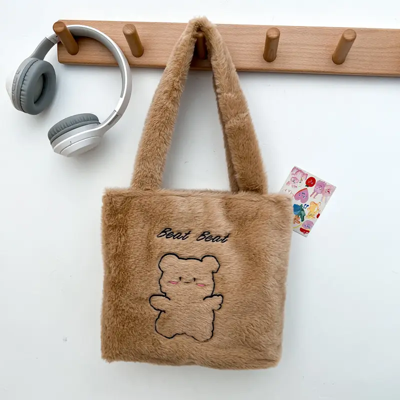 Japanese Bear Plush Shoulder Bag Large Capacity Autumn Winter