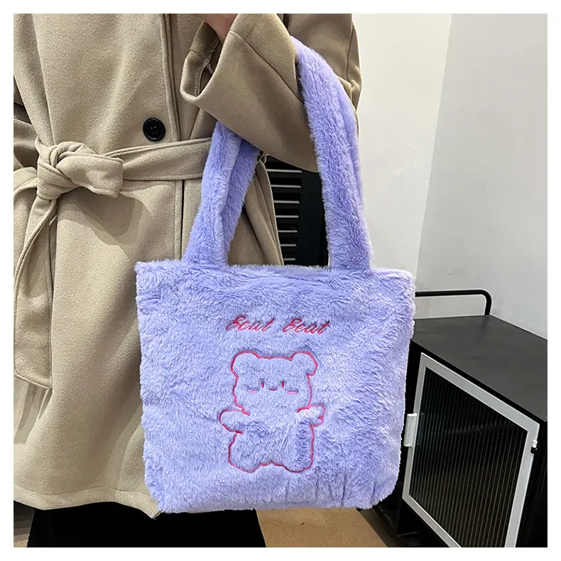 Japanese Bear Plush Shoulder Bag Large Capacity Autumn Winter — feature 16