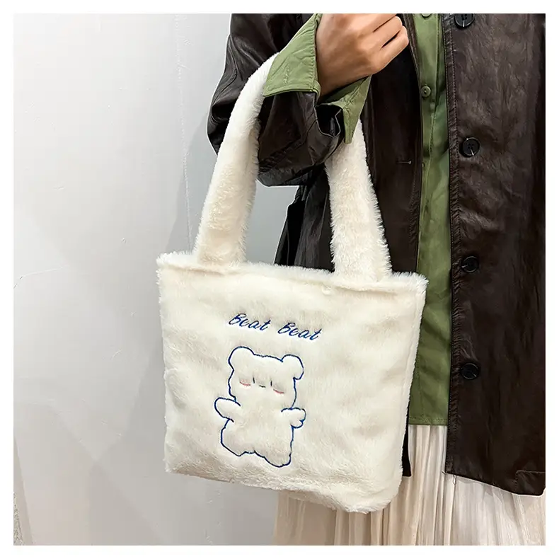 Japanese Bear Plush Shoulder Bag Large Capacity Autumn Winter — feature 21