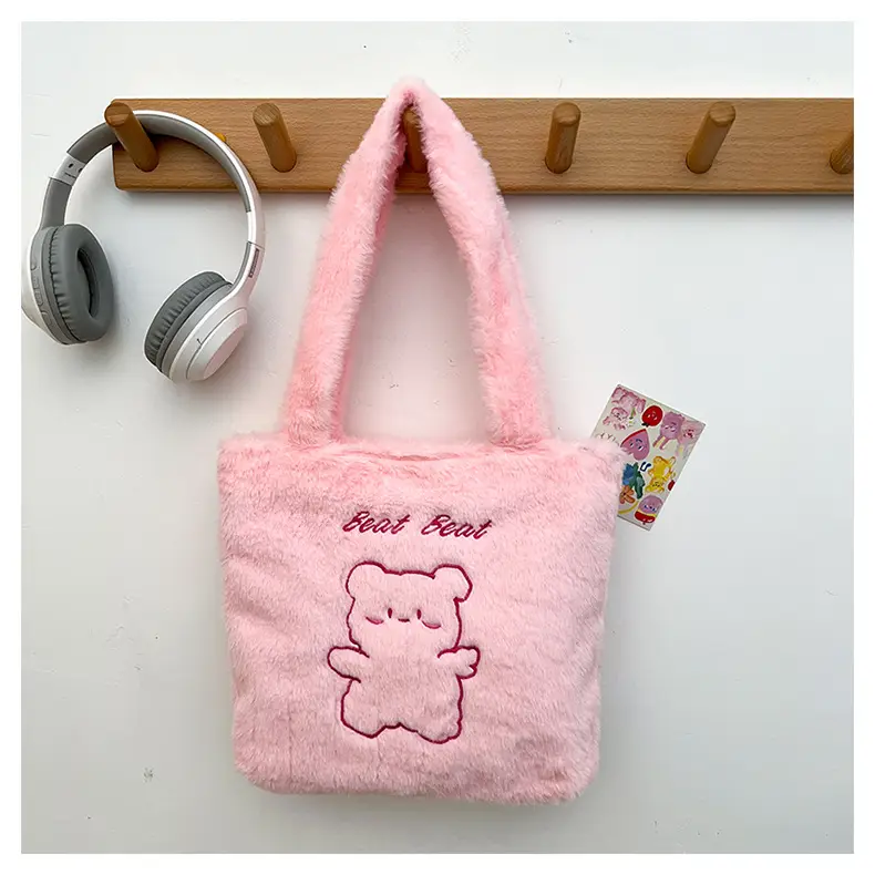 Japanese Bear Plush Shoulder Bag Large Capacity Autumn Winter — feature 28