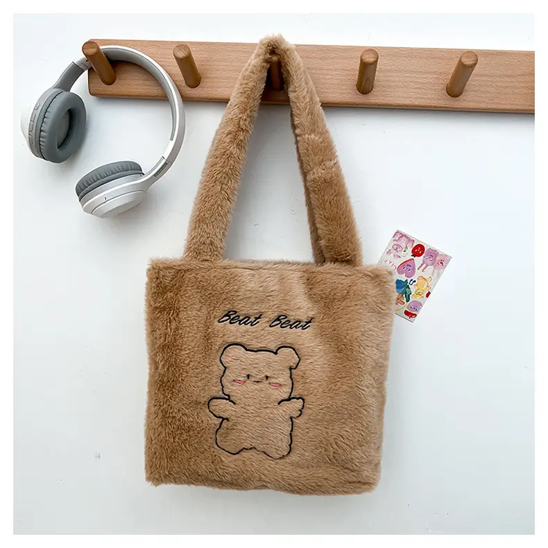 Japanese Bear Plush Shoulder Bag Large Capacity Autumn Winter — feature 29