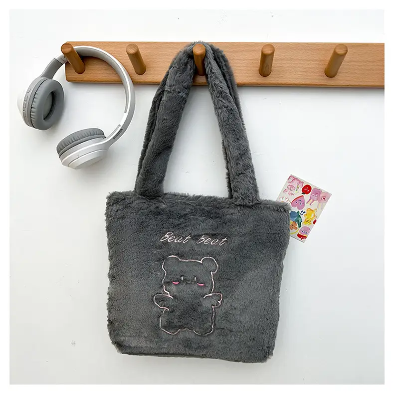 Japanese Bear Plush Shoulder Bag Large Capacity Autumn Winter — feature 30