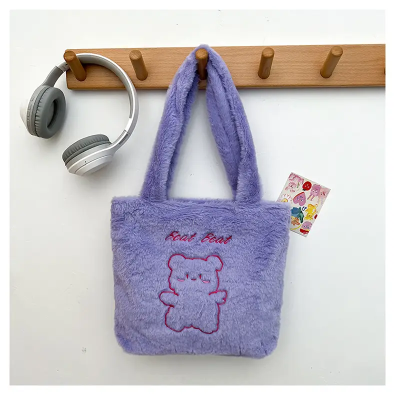Japanese Bear Plush Shoulder Bag Large Capacity Autumn Winter — feature 32