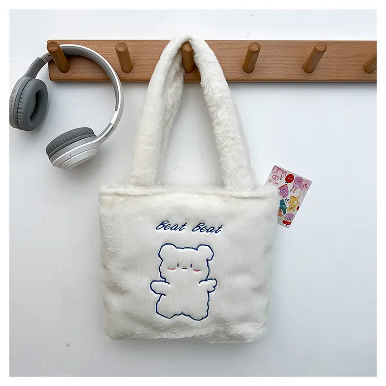 Japanese Bear Plush Shoulder Bag Large Capacity Autumn Winter — feature 33