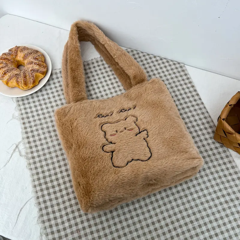 Japanese Bear Plush Shoulder Bag Large Capacity Autumn Winter
