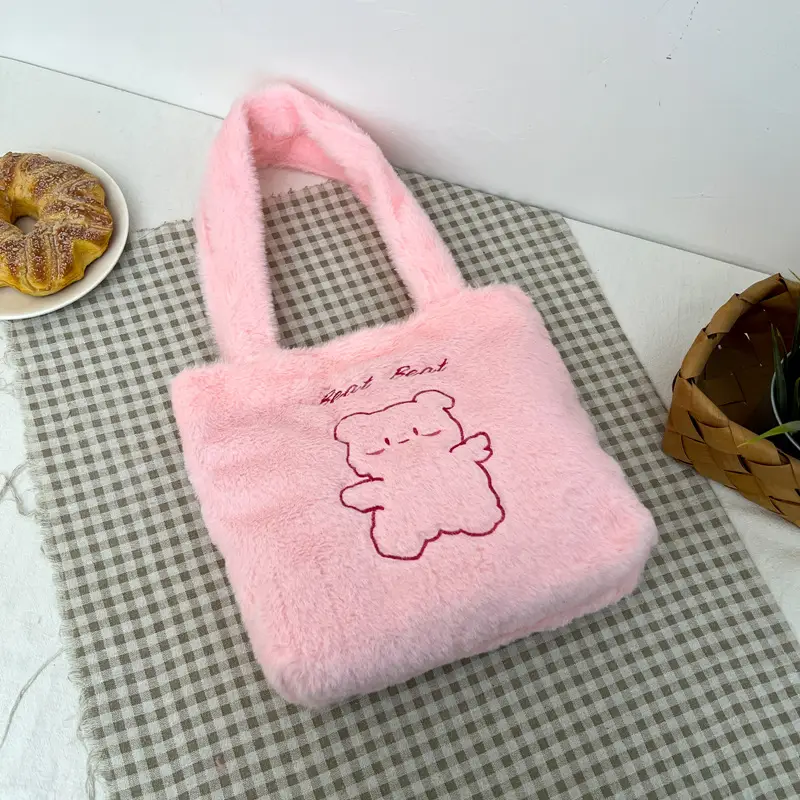Japanese Bear Plush Shoulder Bag Large Capacity Autumn Winter