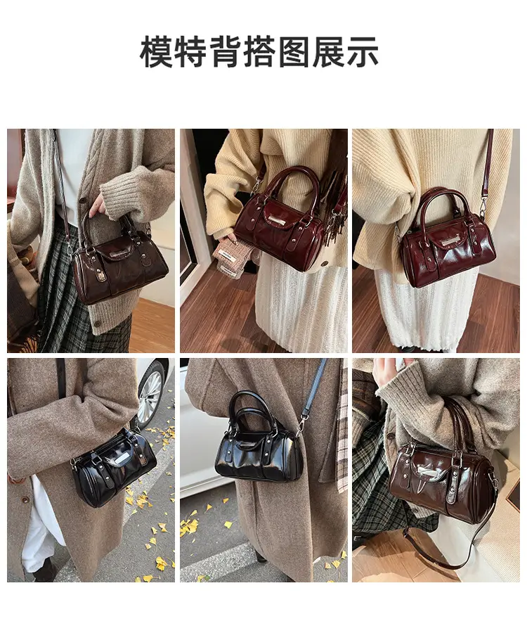 Black High-End Crossbody Handbag Boston Design — feature 11