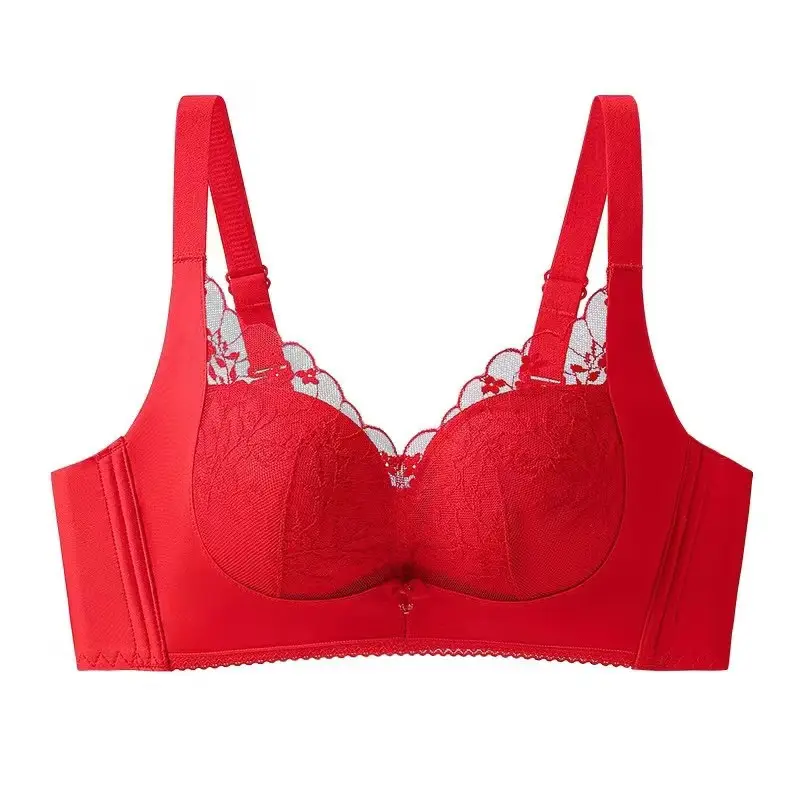 Black Lace Bra with Embroidered Design, Adjustable, Non-Rims, Anti-Sagging — feature 13