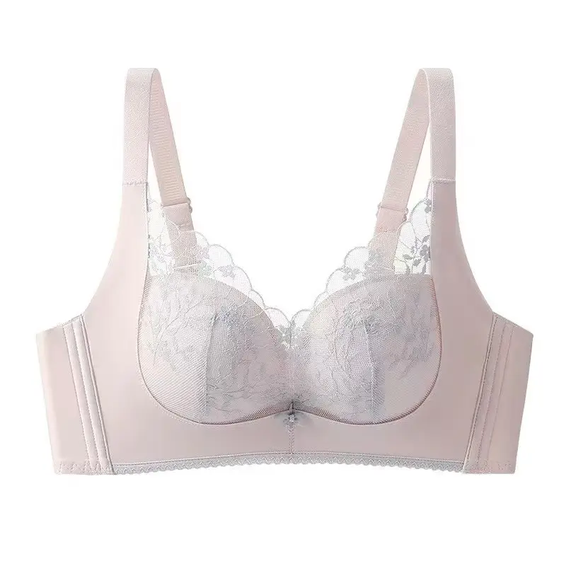 Black Lace Bra with Embroidered Design, Adjustable, Non-Rims, Anti-Sagging — feature 15