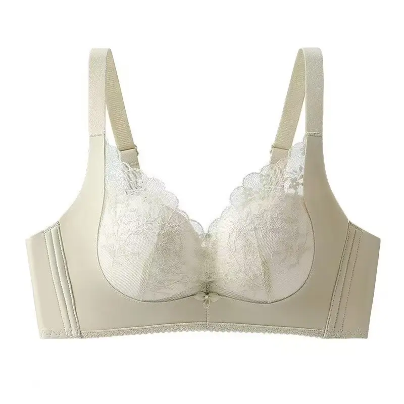 Black Lace Bra with Embroidered Design, Adjustable, Non-Rims, Anti-Sagging — feature 16