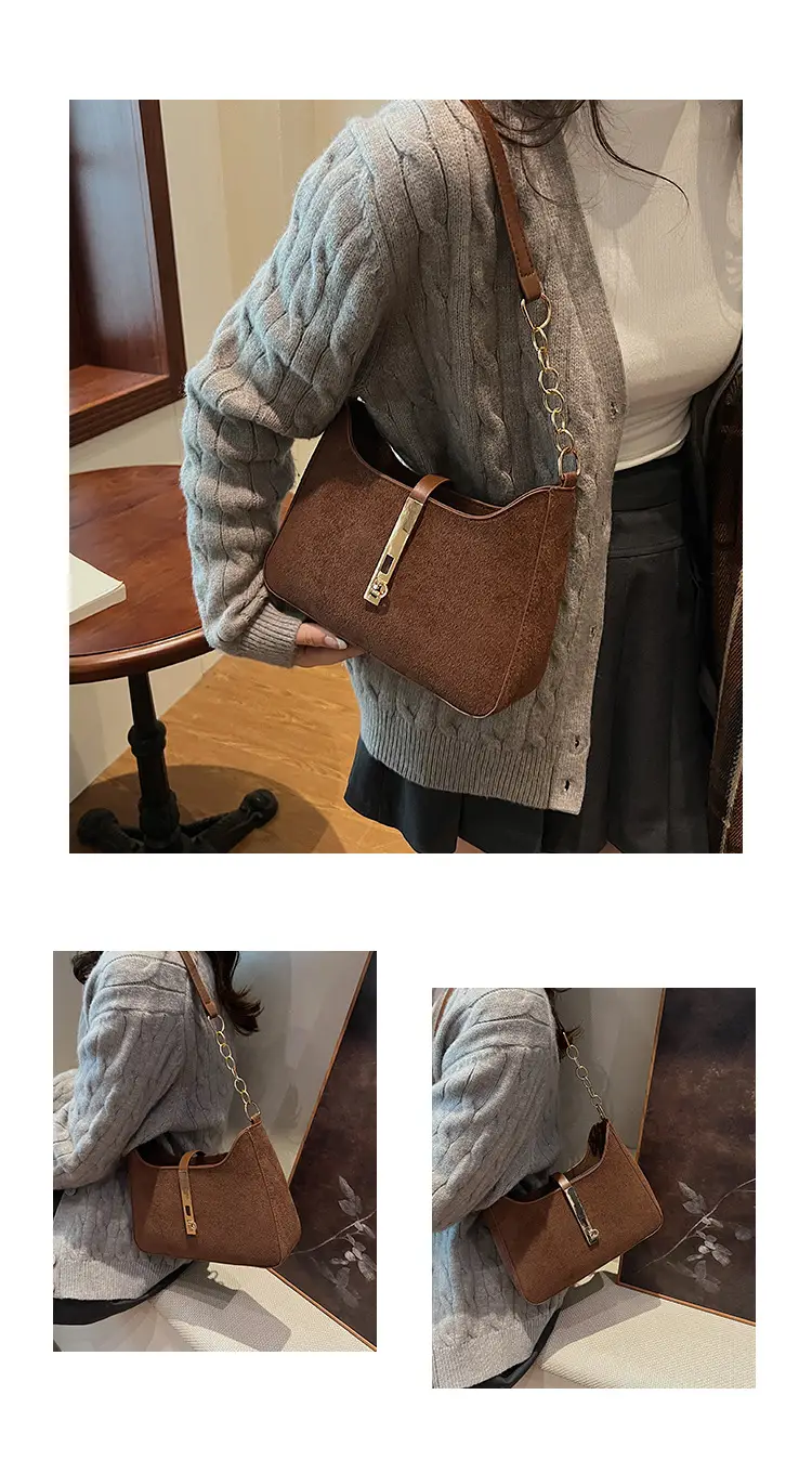 Korean Style Brown Shoulder Bag 2024 New — feature 9