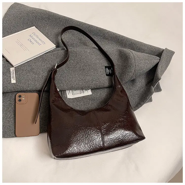 Winter Gold Metallic Shoulder Bag Large Capacity Fashionable — feature 42