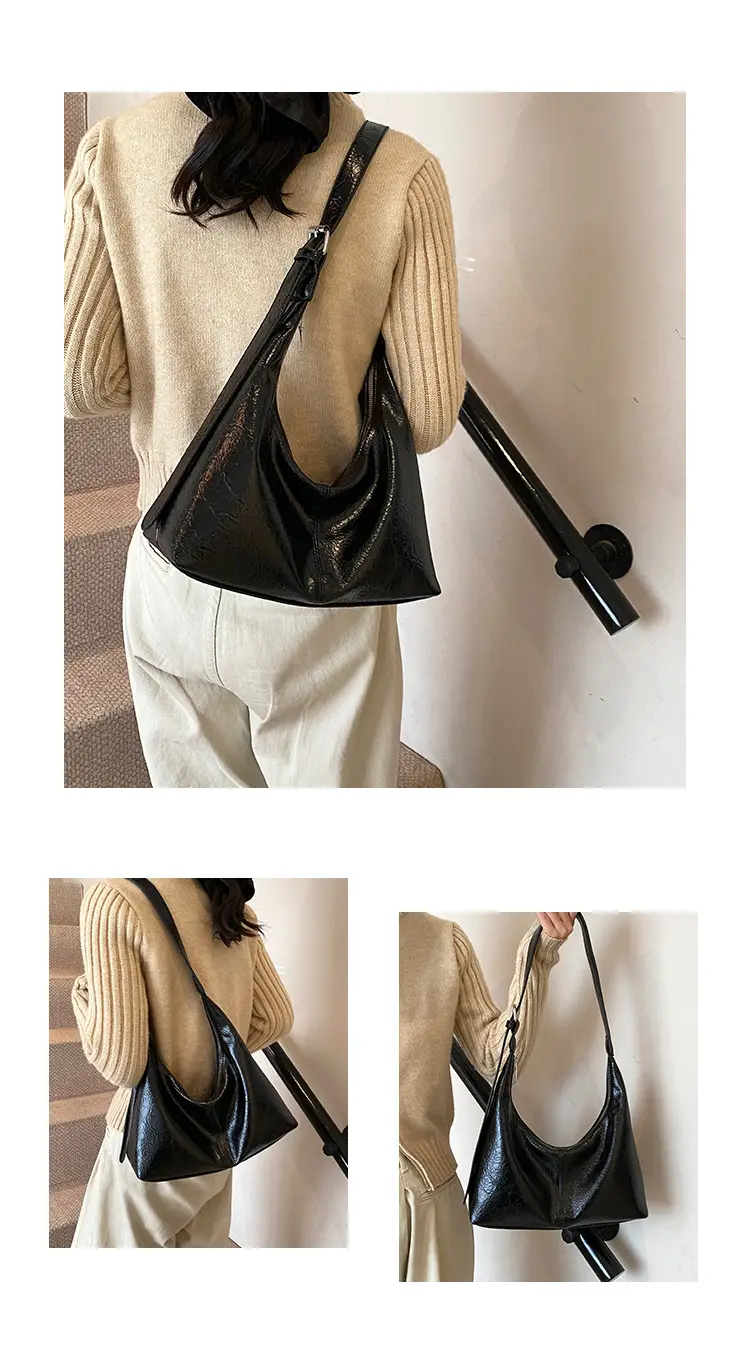 Winter Gold Metallic Shoulder Bag Large Capacity Fashionable — feature 6