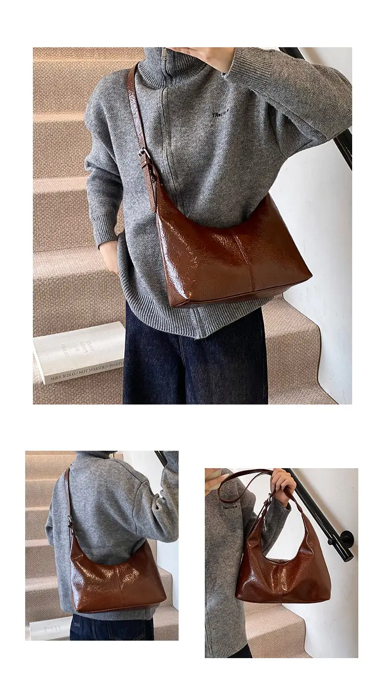 Winter Gold Metallic Shoulder Bag Large Capacity Fashionable — feature 7