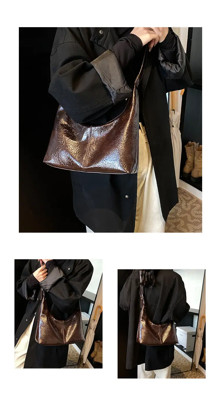 Winter Gold Metallic Shoulder Bag Large Capacity Fashionable — feature 8