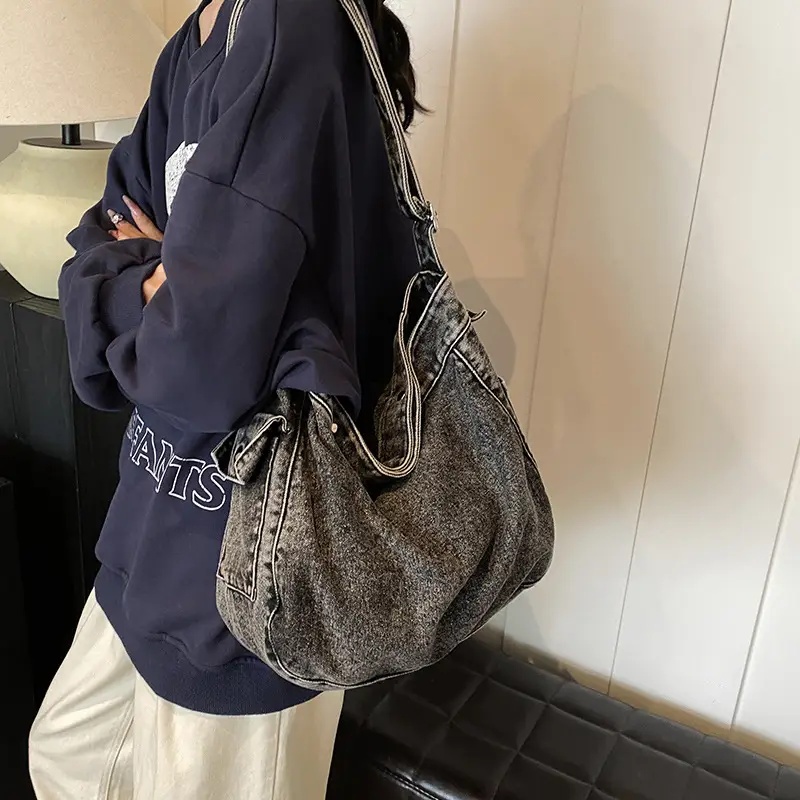 Blue Denim Crossbody Bag for Women