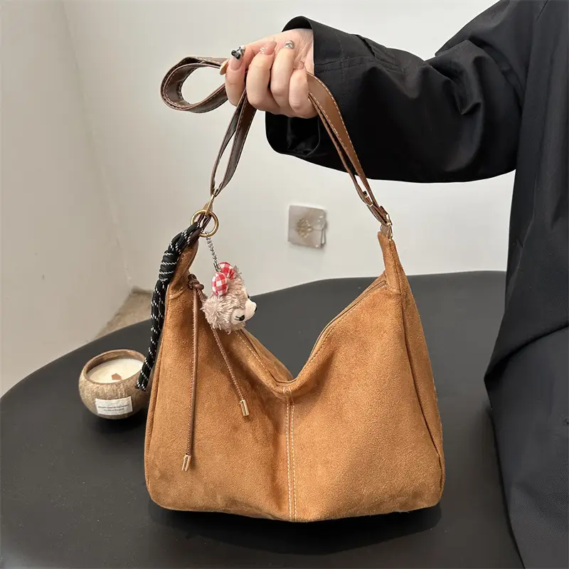 Brown Large Capacity Shoulder Crossbody Bag for Women - Image 5